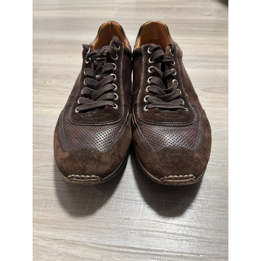 Magnanni‎ Mens Brown Leather Suede Perforated Low Top Sneakers 15746 Size 8 M - Picture 3 of 9